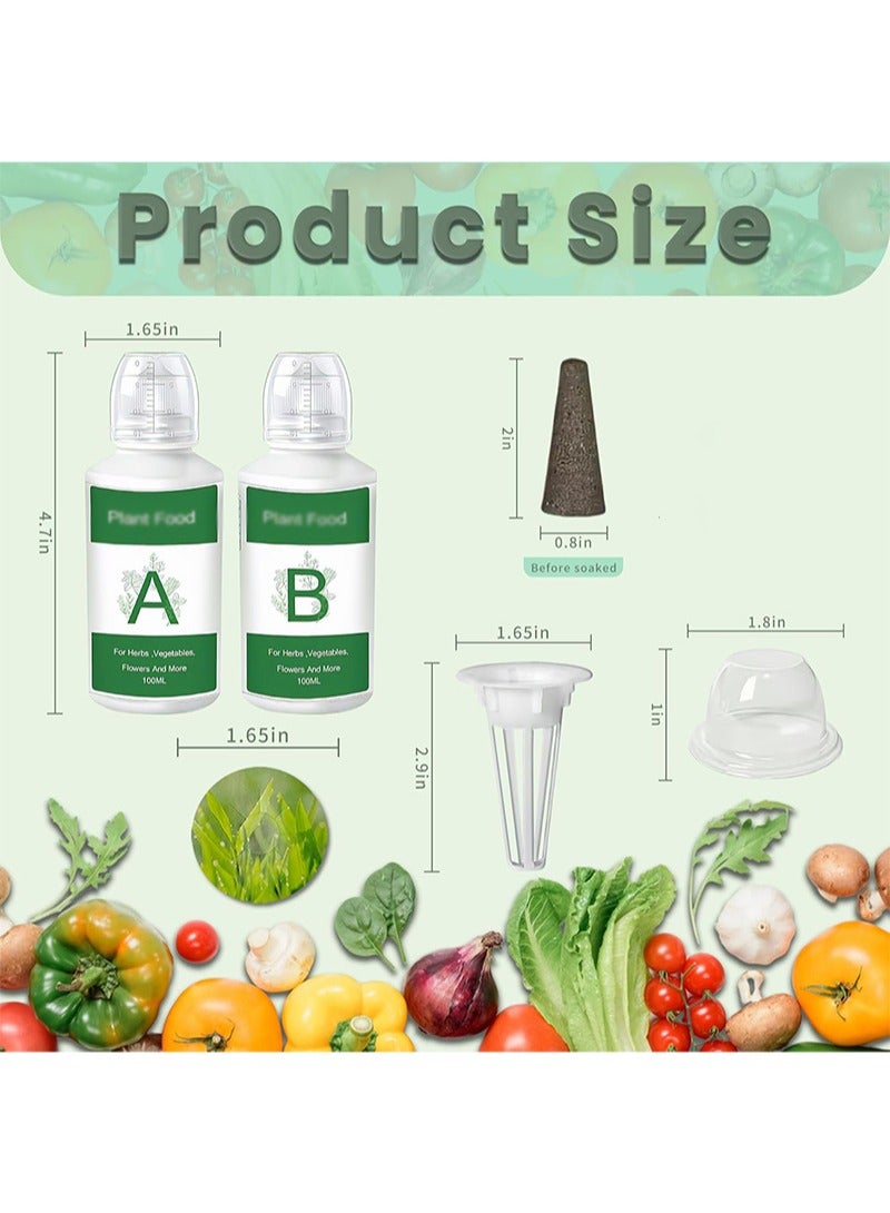 Aikanbo 42-Piece Hydroponic Kit to Grow Any Plant，Includes 10 Planting Charcoal，10 Planting Baskets, 10 Seedling Covers，10 Labels，2 Types Of A&B Plant Fertilizers，Suitable For All Hydroponic Brands - Image 2