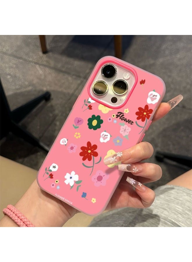 NIBEMINENT A Screen Full Of Flowers Protective TPU Case Cover For iPhone 15 Pro Max, Pink