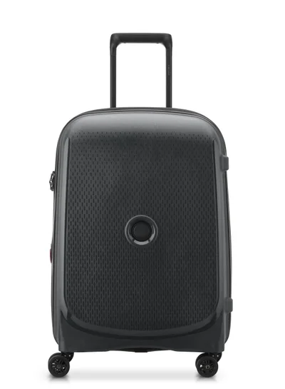 DELSEY Paris Belmont+ 55cm Hardcase 4 Double Wheel Non-Expandable Cabin Luggage Trolley Black