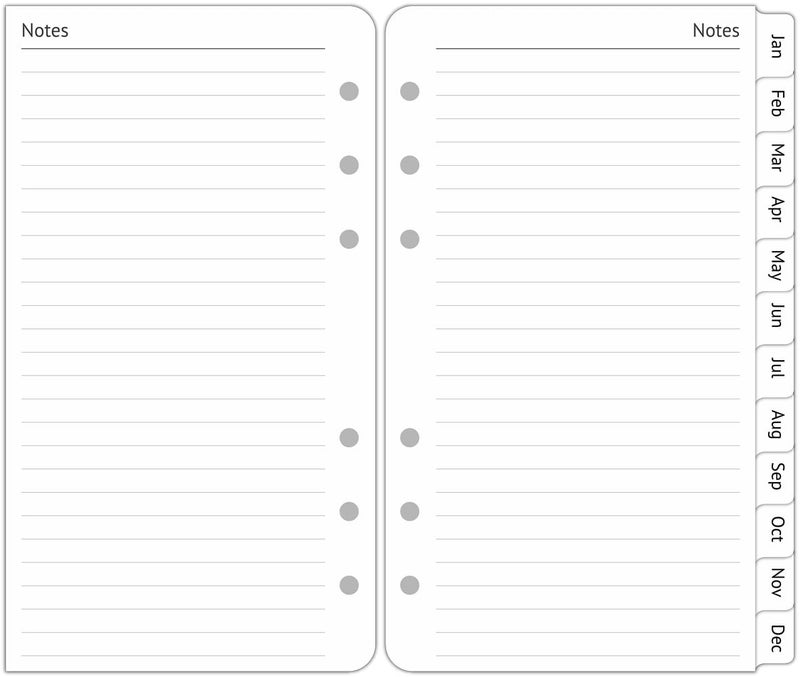Fan&Ran A6 Planner Refills Undated, 2-Page Per Week with Hourly Schedule, Monthly Tabs, Extra Note Pages, Start Any Time, Personal Size 3-3/4" x 6-3/4" - Image 5