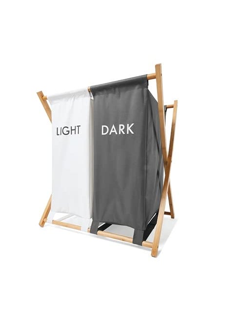 Aarswa Frame Laundry Hamper wooden Frame with Canvas Bag dimension 26x15x30 inch  - Image 3