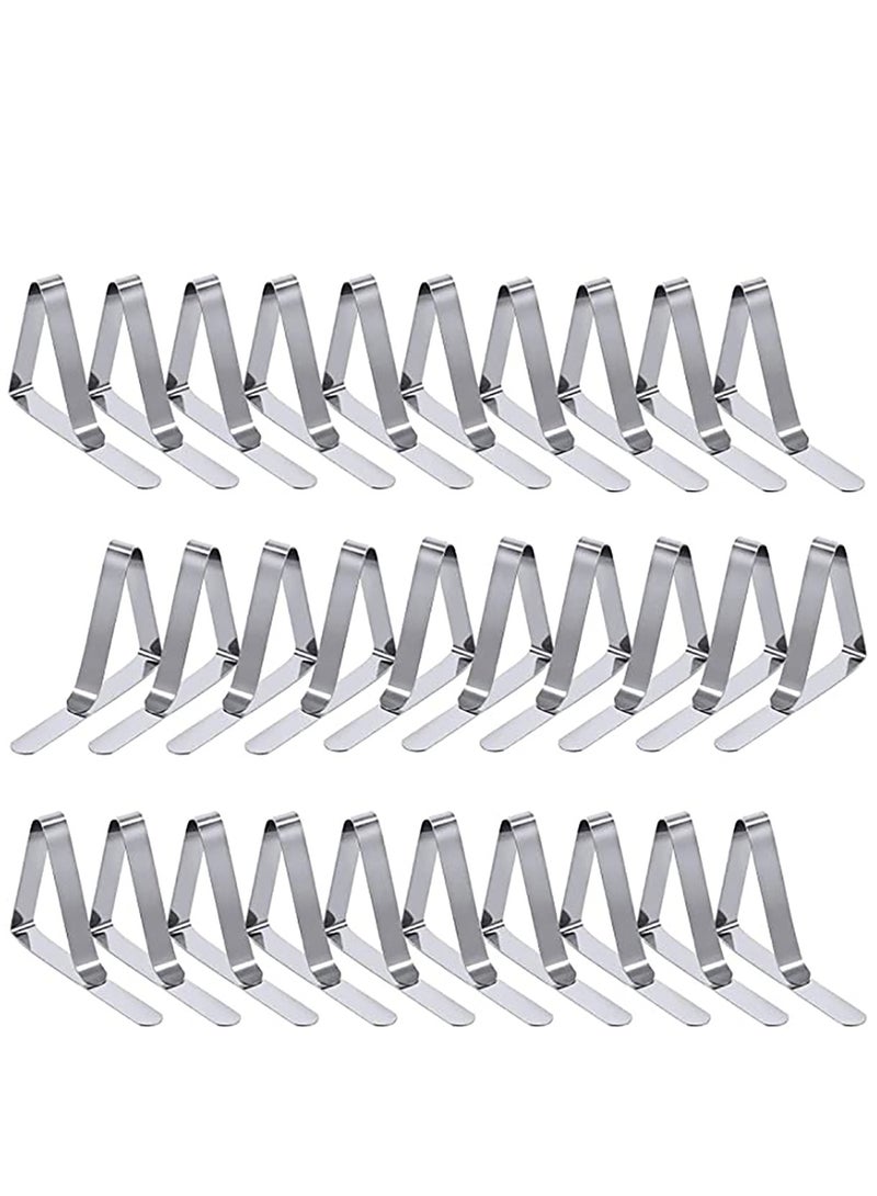 Excefore Tablecloth Clips, 30 Packs Table Clips for Tablecloths Tablecloth Holder Picnic Table Clips Flexible Stainless Steel Table Cloth Cover Clamps Table Cloth Holders Ideal for Picnics Wedding - Image 1