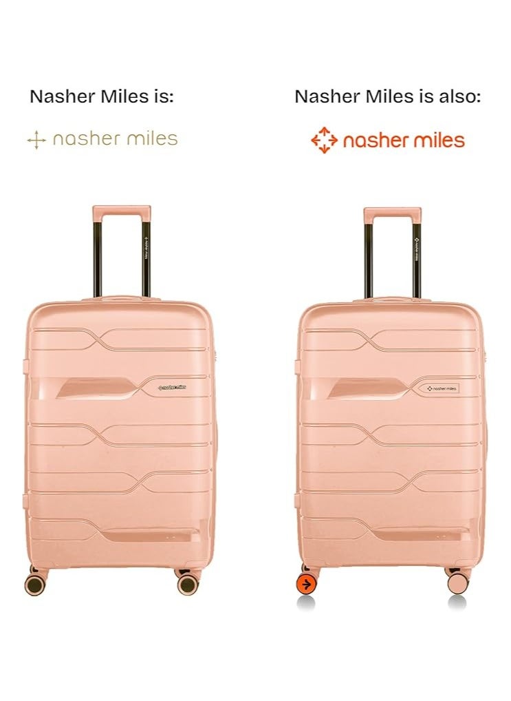 nasher miles Nasher Miles Paris Hard-Sided Polypropylene Check-in Luggage 28 inch | 75cm | 8 Wheels Large Trolley Bag for Travel | Suitcase (Peach)  - Image 2