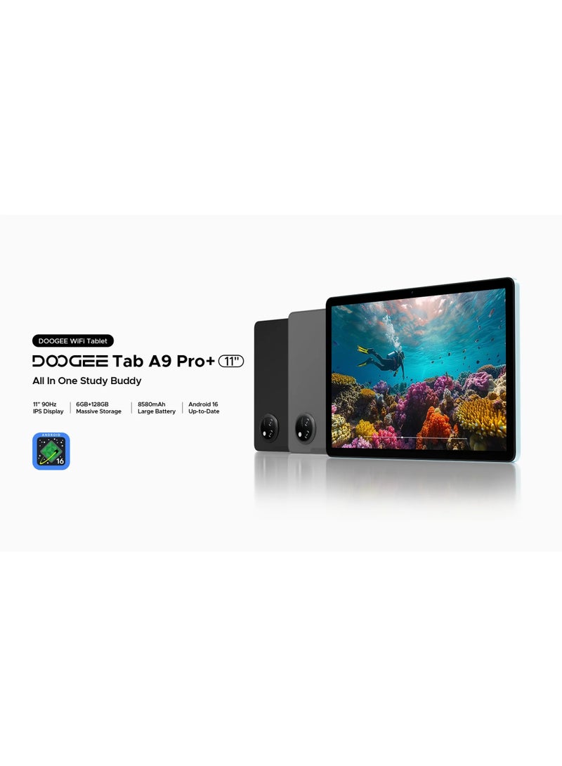 DOOGEE Tab A9 Pro+ VIP Addition 2025 new affordable smart tablet, 11-inch HD IPS display, ultra-thin body design, 8580mAh large battery, Android 16, Unisoc T7200 Octa-Core Processor , 6GB RAM( Upto 30GB extended)/128 GB ROM (2TB Expandable), Glacier Blue - Image 4