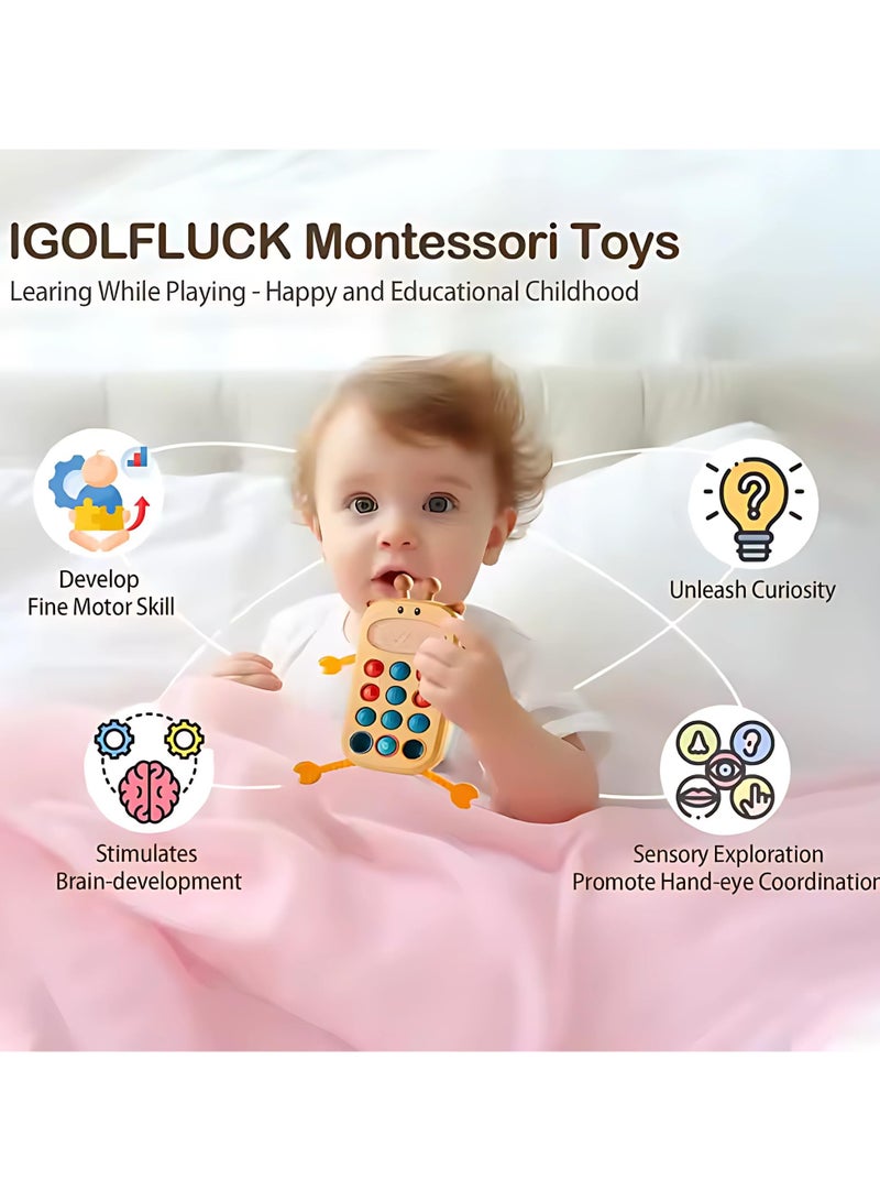 Twisoo Baby Sensory Teething Toy – Giraffe Shaped Toy for Fine Motor Skills, Early Education, Tactile Stimulation, Soothing Chew Toy for Infants & Toddlers 6M+ (Yellow) - Image 2