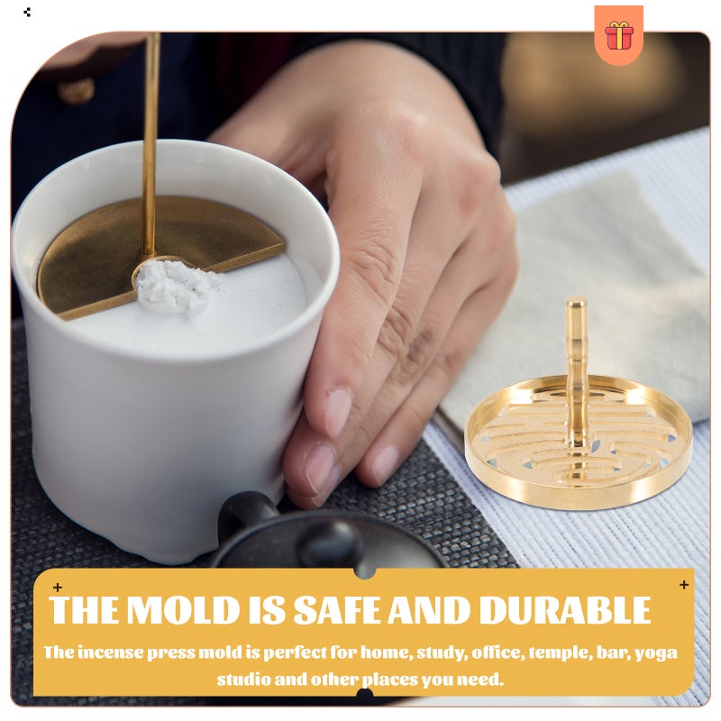 Incense Press Mold Classical Pattern Brass Incense Mold Tool Incense Shaping Mold - Image 3