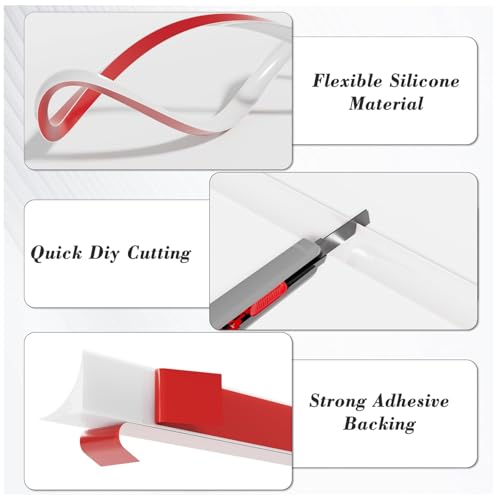 YZCFWJ White Flexible Quarter Round Molding Trim Peel and Stick,78in Self-Adhesive Edge Corner Trim,for Stair Wall Ceiling Floor Baseboard,Backsplashe Countertop Cabinet,Bathroom Bathtub - Image 5