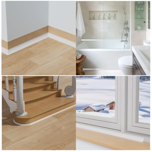YZCFWJ White Flexible Quarter Round Molding Trim Peel and Stick,78in Self-Adhesive Edge Corner Trim,for Stair Wall Ceiling Floor Baseboard,Backsplashe Countertop Cabinet,Bathroom Bathtub - Image 4