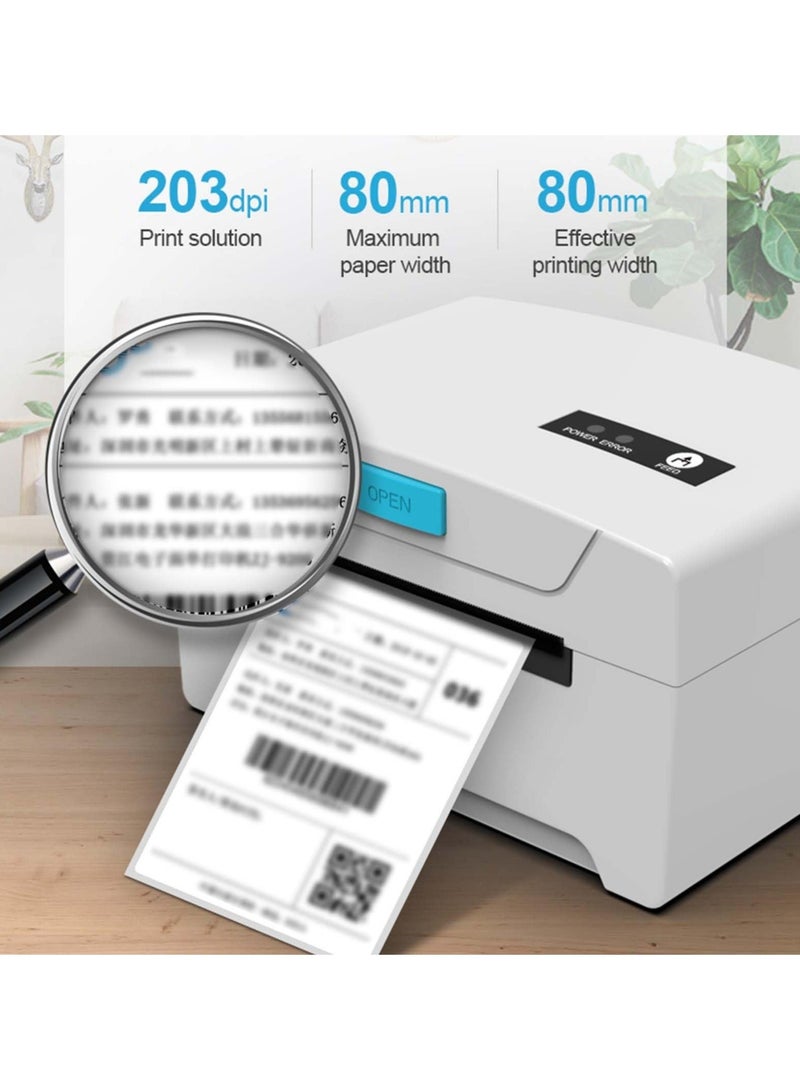 والالا طابعة ملصقات حرارية، اتصال USB، عرض طباعة قابل للتعديل، طابعة ملصقات احترافية للشحن المكتبي، ملصقات البريد السريع، طابعة باركود QR - Image 4