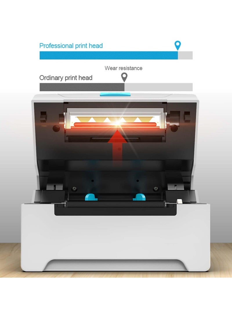 والالا طابعة ملصقات حرارية، اتصال USB، عرض طباعة قابل للتعديل، طابعة ملصقات احترافية للشحن المكتبي، ملصقات البريد السريع، طابعة باركود QR - Image 5