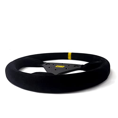 OMP 320 SP Steering Wheel Black Grip Silver Center - Image 2