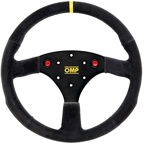 OMP 320 SP Steering Wheel Black Grip Silver Center - Image 1