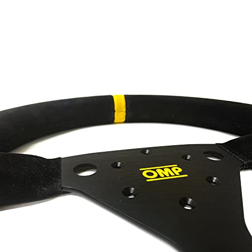 OMP 320 SP Steering Wheel Black Grip Silver Center - Image 3