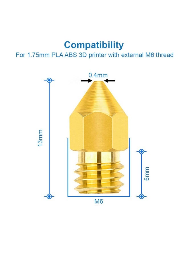 24PCS 3D Printer Nozzles, Extruder MK8 Nozzle Hardened Steel, Brass High Temperature Resistant Nozzle with Nozzle Cleaning Needles for Creality Ender 3/3 Pro/3 V2, Ender 5/5 Pro, CR-10/10S - Image 2