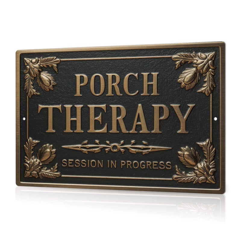 Putuo Decor Porch Therapy Tin Sign Porch Therapy Session In Progress Wall Decor For Front Back Porch Patio Decoration Deck Bar Garden Backyard Decor 8 X 12 In - Image 1