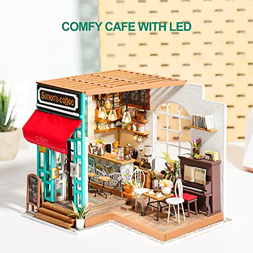 Rowood Miniature Dollhouse Kit, 1:24 Scale DIY Miniature House Kit for Adults, Mini House Crafts for Adults,Birthday for Age14+ - Simon's Coffee - Image 2