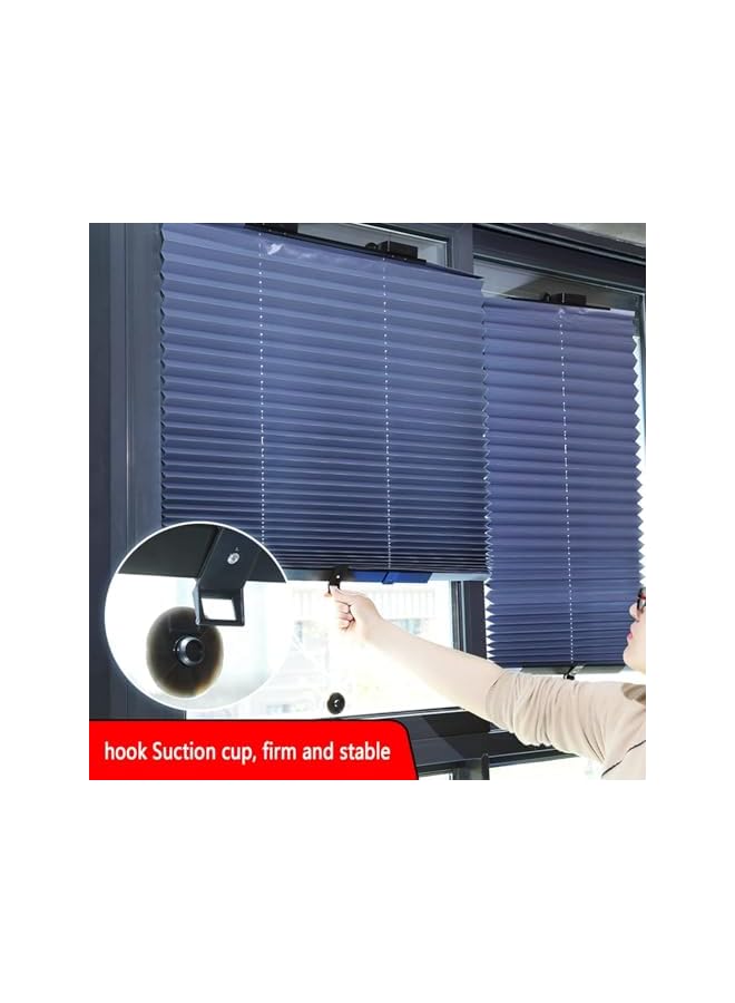The Bros Suction Cup Pleated Roller Blind,Punch-Free Retractable Sunshade Window Blind,Blackout Curtain Door Drape,Privacy Screen/Sun Protection,for Kitchen Bathroom Office Car (65W x 140H) - Image 5