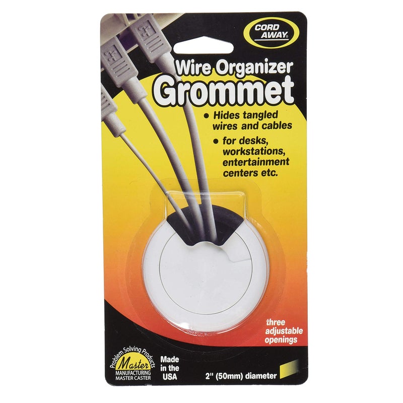 Master Manufacturing CordAway Grommet, Adjustable, 2" dia., 1-1/8" deep, White, 1/Pack (00261) - Image 4
