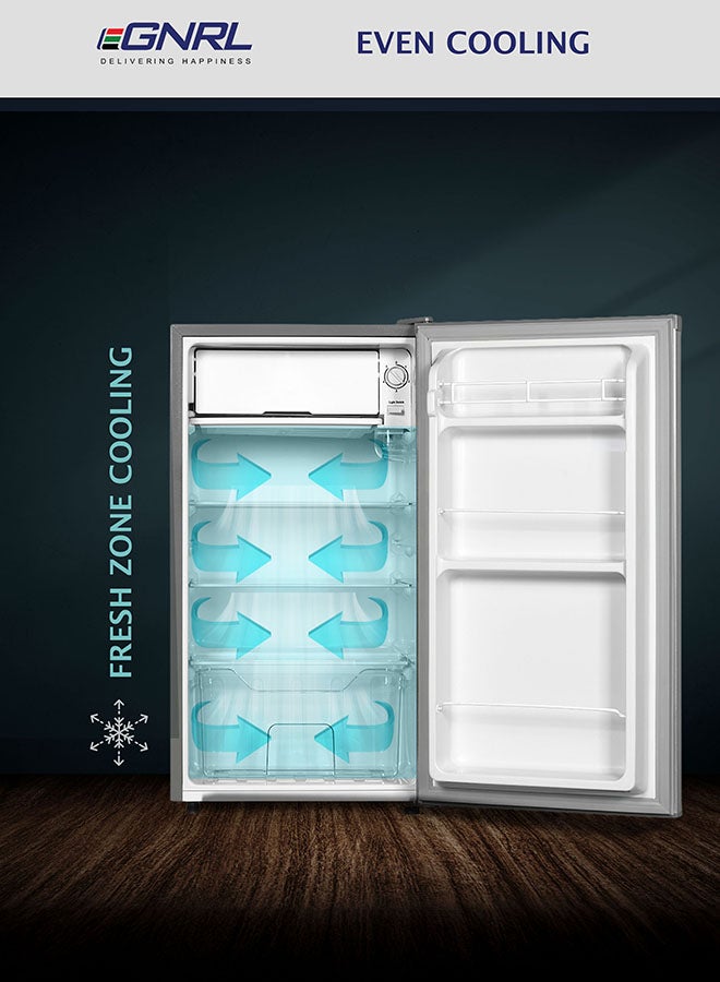 EGNRL 140L Gross/83L Net Capacity, Single Door Refrigerator, EGR140S | Fast Cooling, Energy Saving & Low Noise |Recessed Handle, R600A, Inside Condenser, Dark Silver Color, One Year Warranty - Image 2