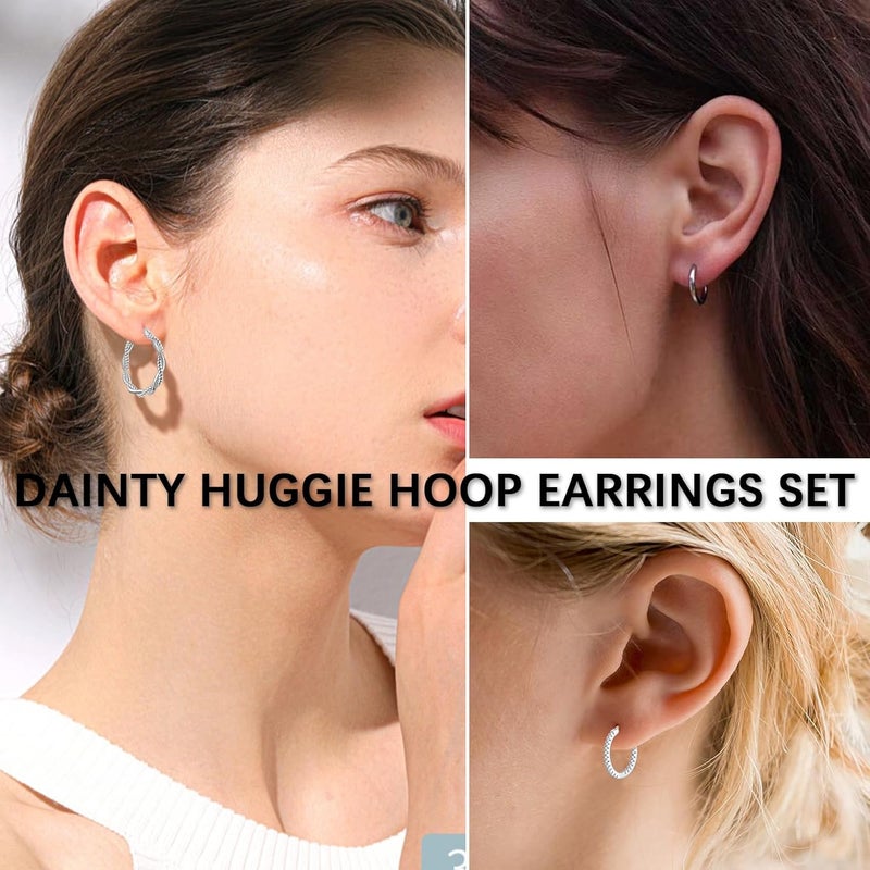 CERSLIMO 4 Pairs Silver Hoop Earrings for Women- 925 Hypoallergenic Sterling Silver Hoop Earrings Set,Large Minimalist Silver Hoops Gifts(30MM 40MM 50MM 60MM) - Image 2