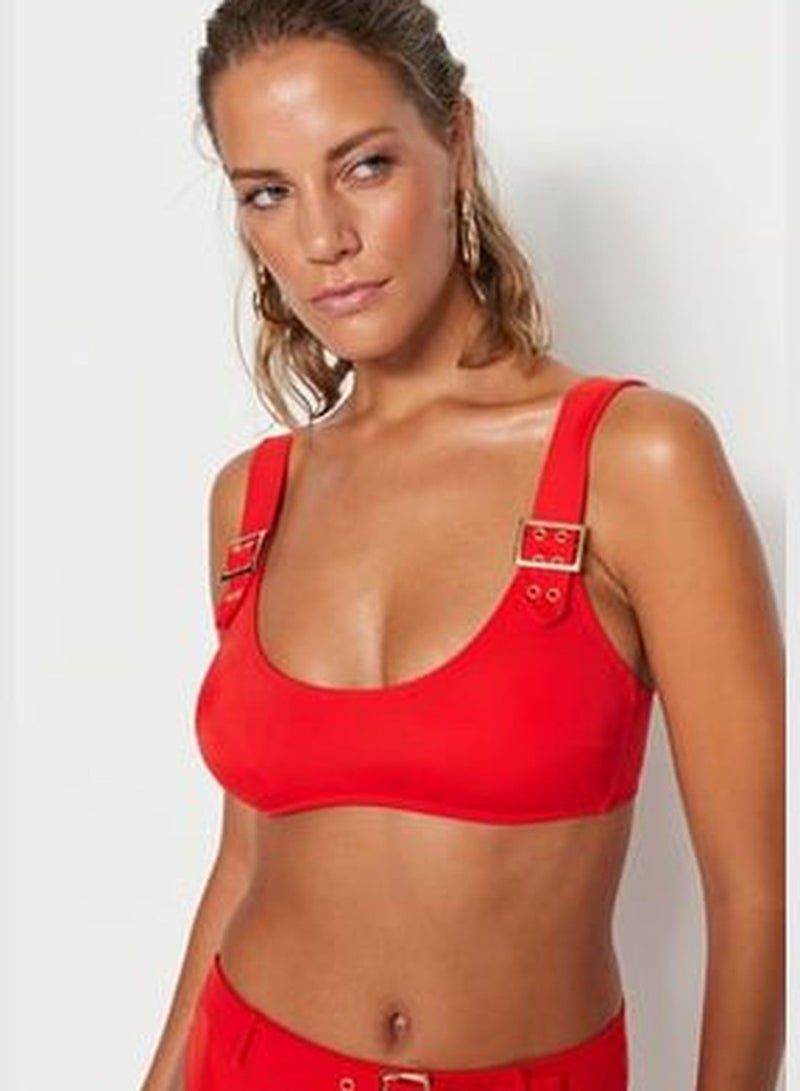 trendyol Red Bralette Accessorized Bikini Top TBESS23BU00373 - Image 2