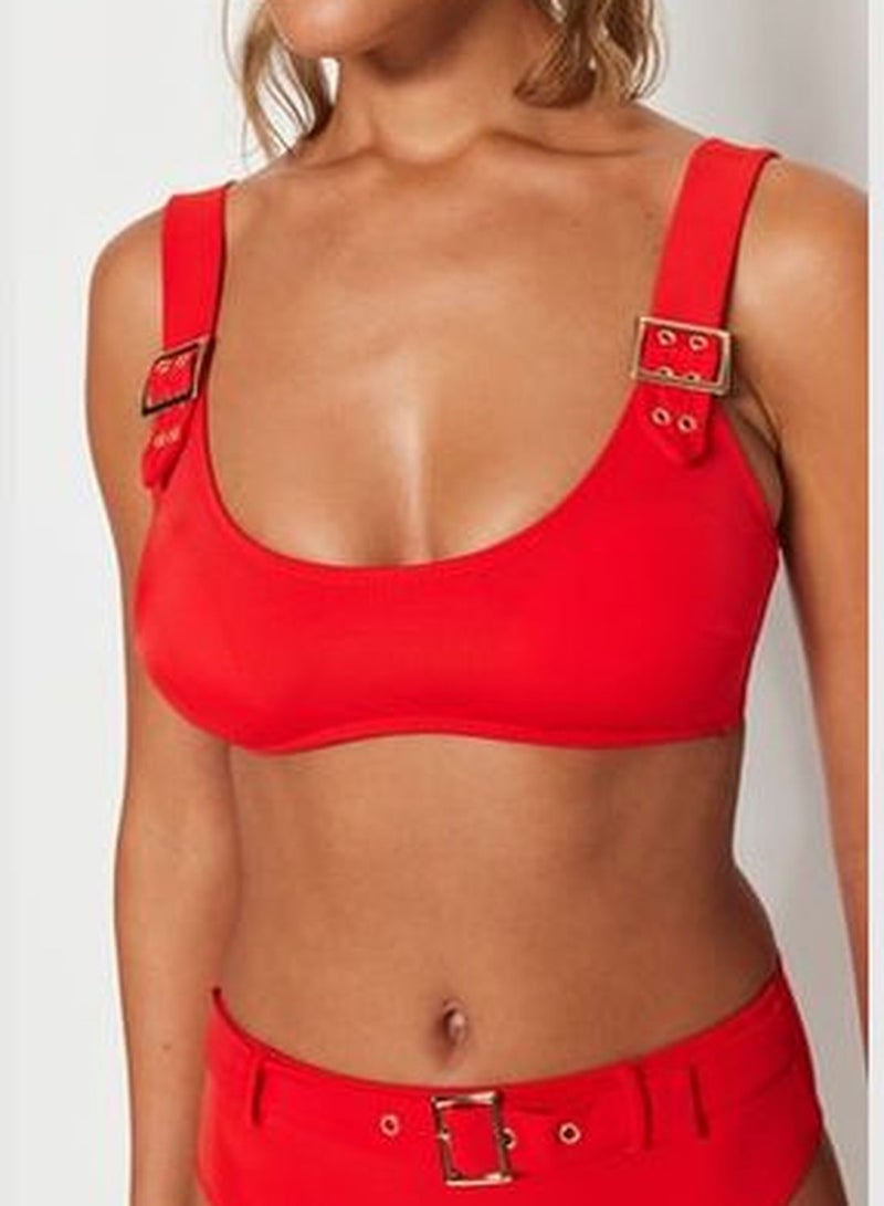 trendyol Red Bralette Accessorized Bikini Top TBESS23BU00373 - Image 5