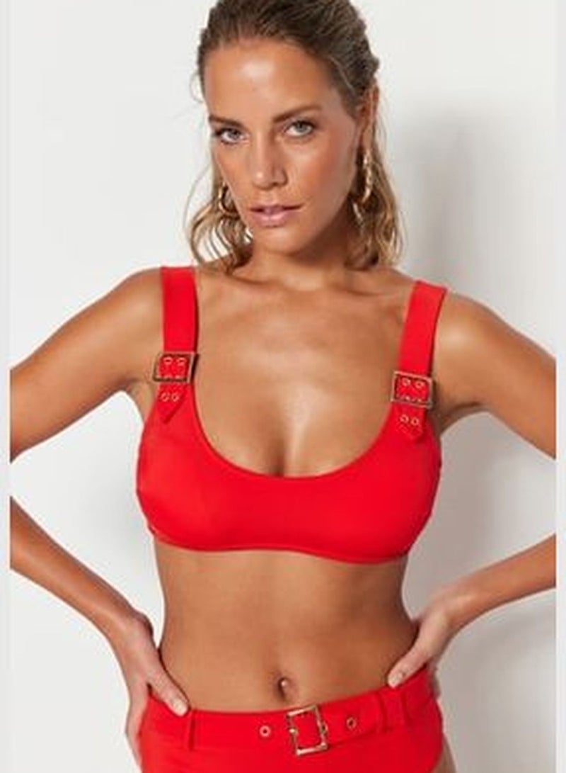 trendyol Red Bralette Accessorized Bikini Top TBESS23BU00373 - Image 4
