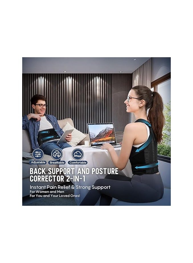 general Back Brace Posture Corrector for Women and Men, Back Support Belt for Women, Upper Back Brace for Posture, Back Straightener Posture Corrector  - Image 2