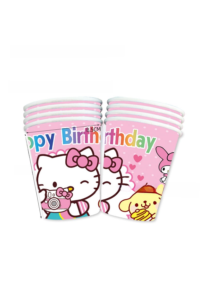 Generic New Pink KT Cat Birthday Party Tableware Set Paper Cup 10P-KT cat 
