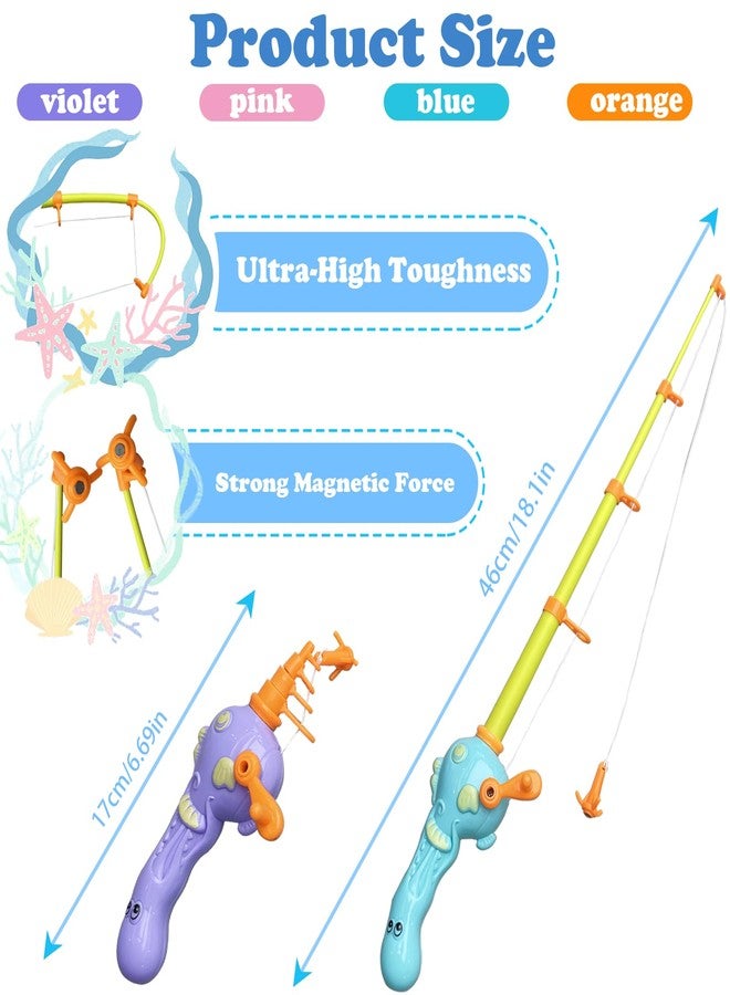 Timisea 3 Pcs Fishing Rod Pole Pool Toy,Fishing Bath Toys Game for Bath Time Carnival,Educational Learning Toys for Children Magnetic Fishing Rod Game - Image 3