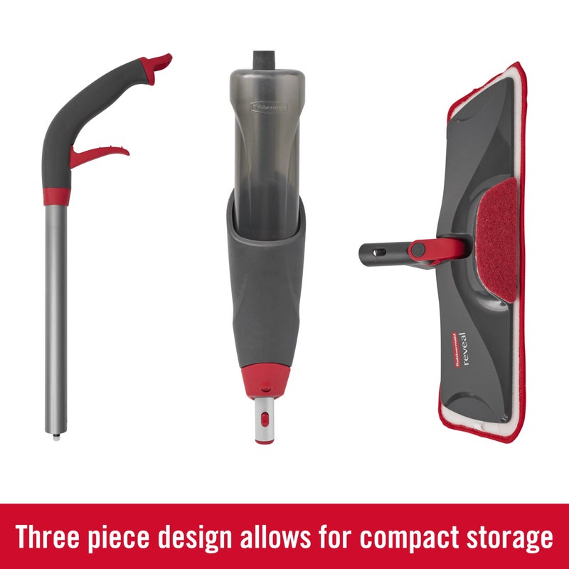 Rubbermaid مجموعة تنظيف الأرضيات بممسحة رش من Rubbermaid، 3 وسادات ميكروفايبر قابلة لإعادة الاستخدام، 1 زجاجة قابلة لإعادة التعبئة، بدون سلك، تنظيف متعدد الأسطح لجميع الأرضيات في المنزل/الحمام/المكتب - Image 2