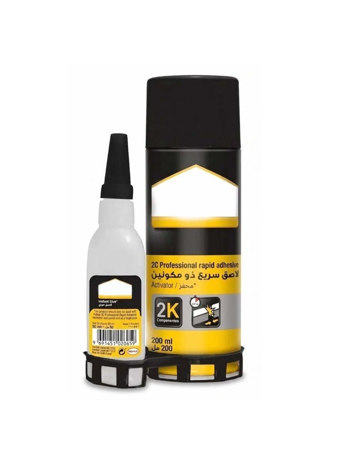 Pattex 2K Fast Adhesive and Activator Spray Set Two-Component Super Glue Kit for Instant and Heavy-Duty Bonding of Wood and Glass - Image 2