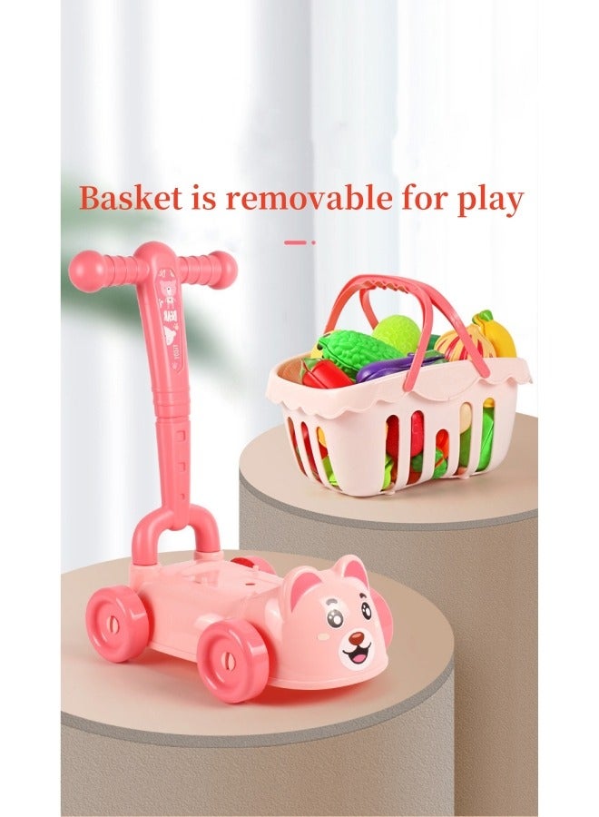 Children'S Shopping Cart Boy Toys Baby Carriage Toys Toddler Toy Cart Shopping Cart Toys Children'S Stroller Baby Carriage Shopping Cart Educational Baby Plastic - Image 4