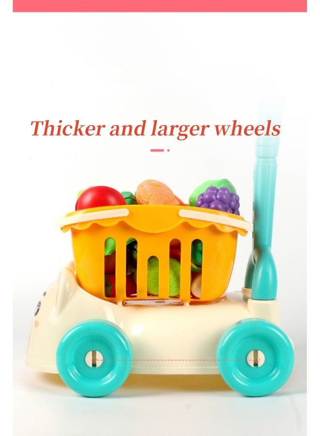 Children'S Shopping Cart Boy Toys Baby Carriage Toys Toddler Toy Cart Shopping Cart Toys Children'S Stroller Baby Carriage Shopping Cart Educational Baby Plastic - Image 3