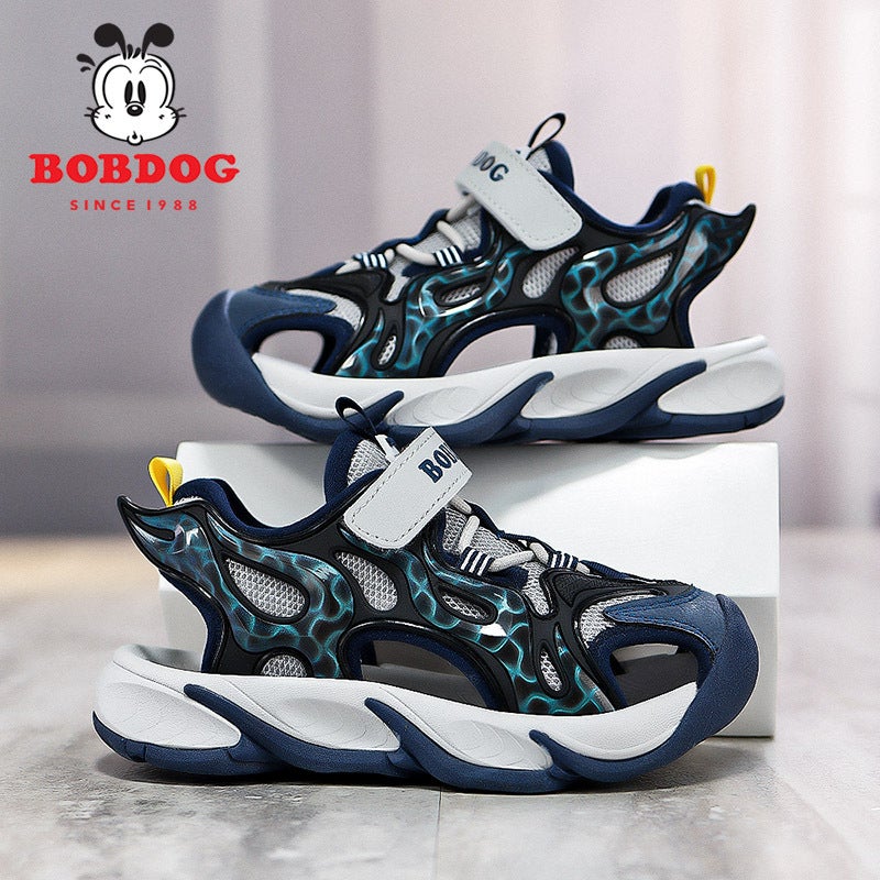 Babudou Boys Baotou Sandals 2024 Summer Children'S Sports Hollow Breathable Soft Sole Anti-Slip Beach Shoes Lightweight - Image 5