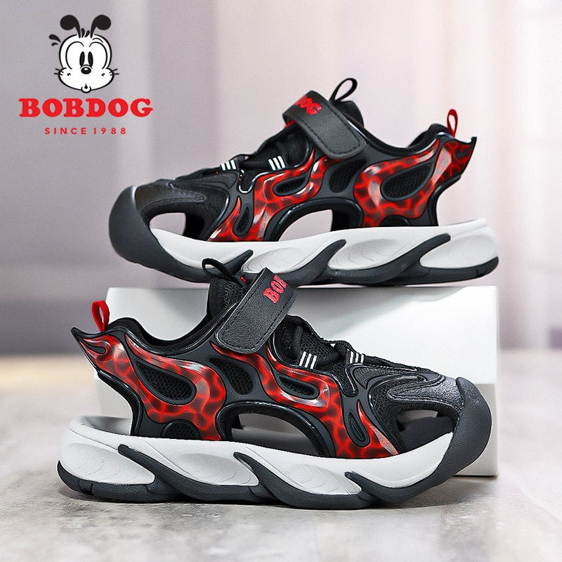 Babudou Boys Baotou Sandals 2024 Summer Children'S Sports Hollow Breathable Soft Sole Anti-Slip Beach Shoes Lightweight - Image 4