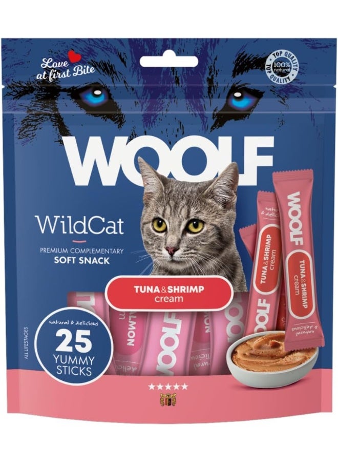 Woolf Wildcat Cream 25 Pcs - Tuna & Shrimp 350 g
