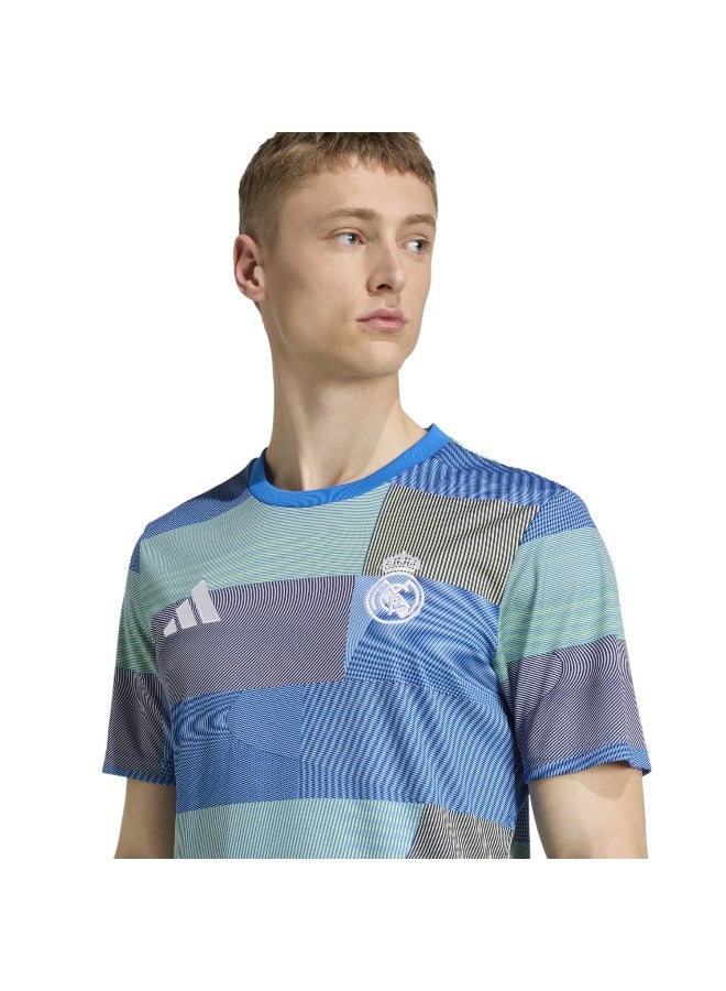 قمصان ريال مدريد أديداس زرقاء للرجال مقاس