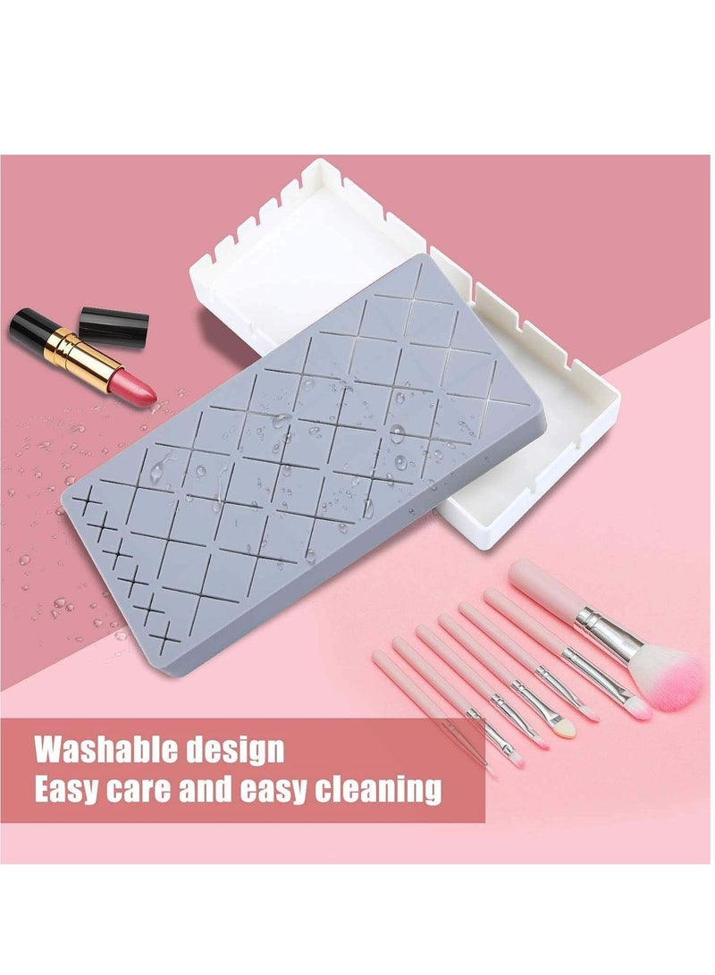 SYOSI Lipsticks Silicone Holder Upgraded Cosmetic Display Case Organizer Stand for Lip Stick Nail Polish, Brushes Eyebrow Pencil and More Premium Makeup Storage Case - Image 4