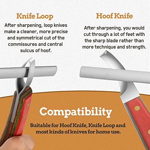 Antidious Hoof Knife Sharpener, 5 inch Farrier tool Honing Rod with Diamond Coated to Keep Hoof Knives and Cutting Instruments Sharp - Image 2