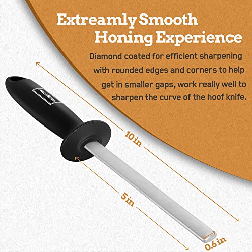Antidious Hoof Knife Sharpener, 5 inch Farrier tool Honing Rod with Diamond Coated to Keep Hoof Knives and Cutting Instruments Sharp - Image 5
