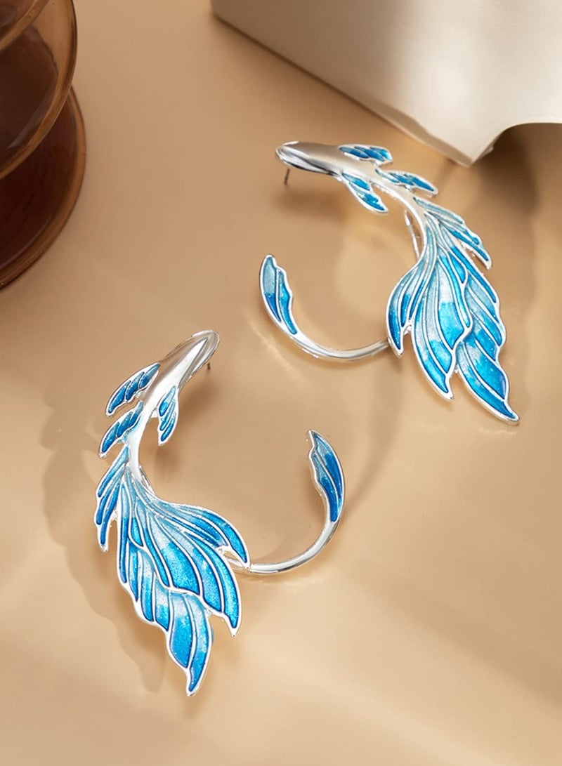 Excefore Metal Elf Ear Cuffs Fairy Earrings Blue Anime Style for Women  - Image 2