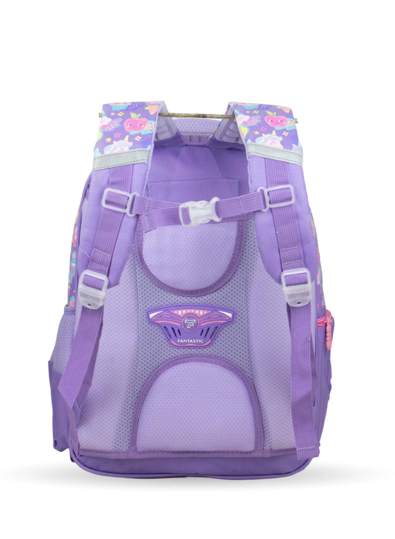 Fantastic QY001 Fantastic Kids 16-inch Backpack, Unicorn and Ice Cream Design, Purple Pink - Image 3