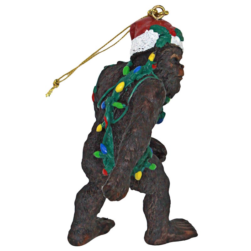 ديزاين توسكانو تصميم Toscano bigfoot the Holiday Yeti مع Santa Hat Funny Christmas Tree Ornament 2 بوصة واسعة 1 بوصة عمق 3 بوصات عالية البني - Image 4