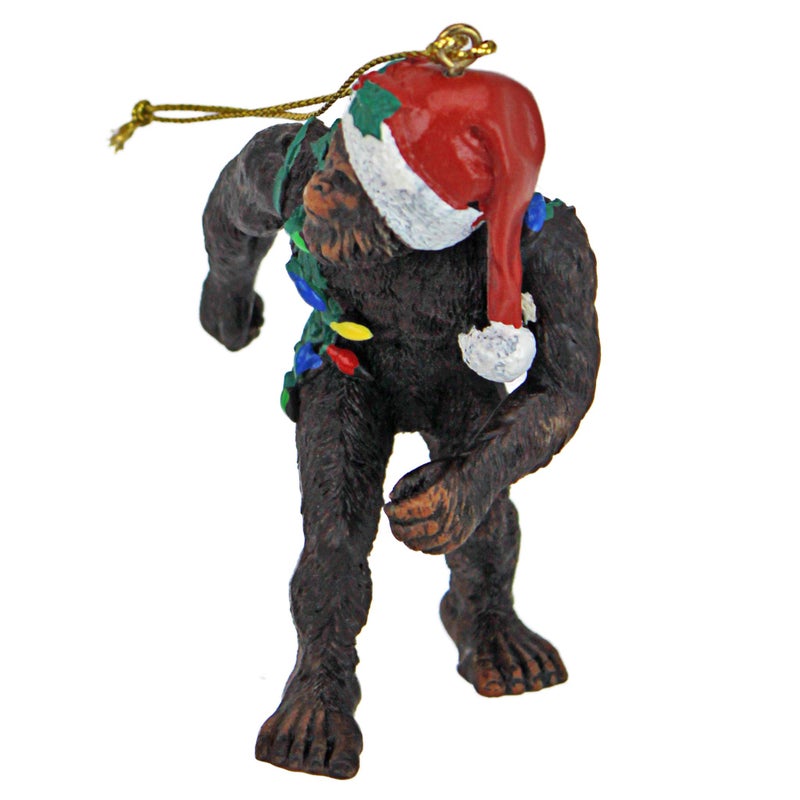 ديزاين توسكانو تصميم Toscano bigfoot the Holiday Yeti مع Santa Hat Funny Christmas Tree Ornament 2 بوصة واسعة 1 بوصة عمق 3 بوصات عالية البني - Image 2