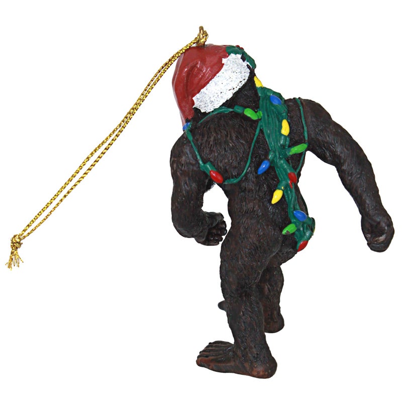 ديزاين توسكانو تصميم Toscano bigfoot the Holiday Yeti مع Santa Hat Funny Christmas Tree Ornament 2 بوصة واسعة 1 بوصة عمق 3 بوصات عالية البني - Image 3