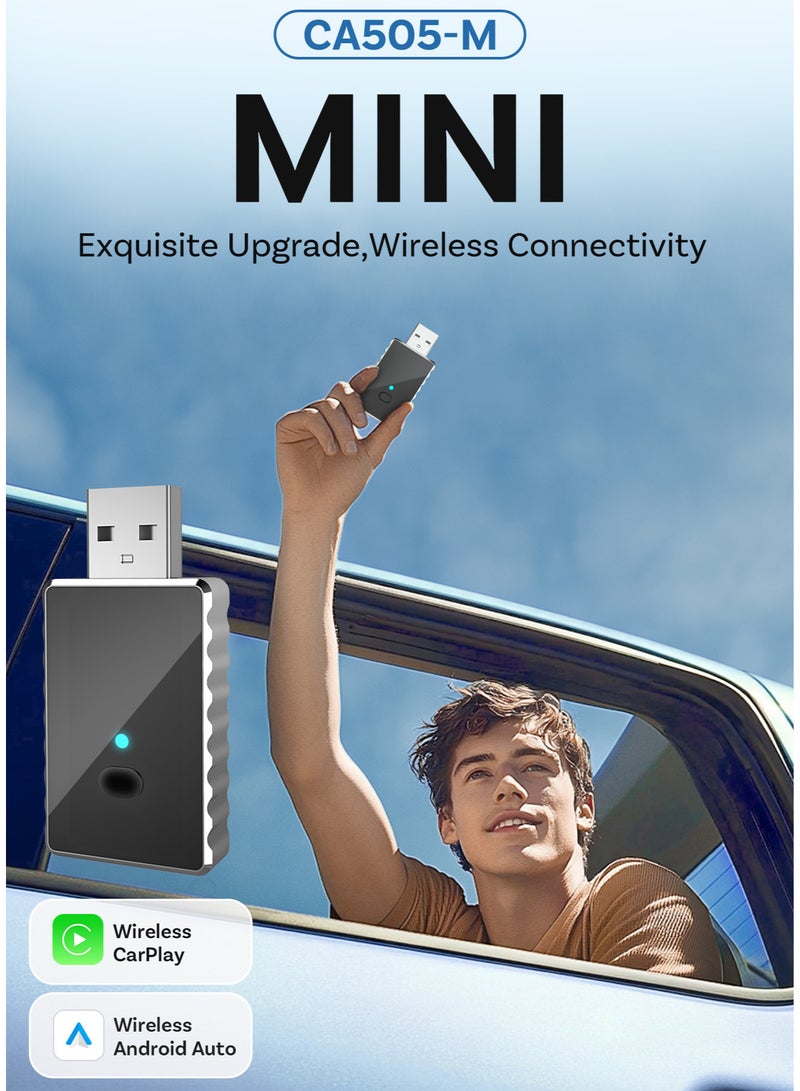 Wired to Wireless CarPlay Box, Upgraded Android Smart Car Module, Plug & Play USB, Compatible with iPhone iOS 10+ & Android 11+, Supports 98% Car Models - Image 1