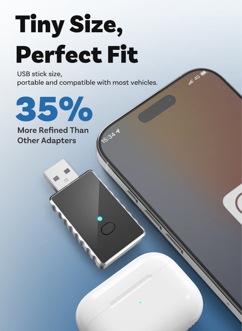 Wired to Wireless CarPlay Box, Upgraded Android Smart Car Module, Plug & Play USB, Compatible with iPhone iOS 10+ & Android 11+, Supports 98% Car Models - Image 2