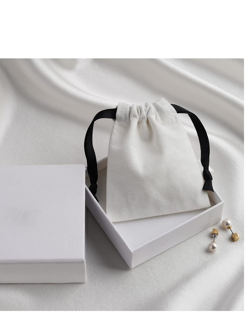 Excefore Reusable Cotton Drawstring Bags, 20 Pack Cotton Muslin Bags, Suitable for Party Wedding Storage Home Supplies (White, 4 x 3.15" ) - Image 5