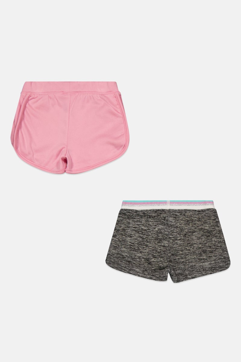Body Glove Toddlers Girl 2 Pack Shorts, Pink - Image 2